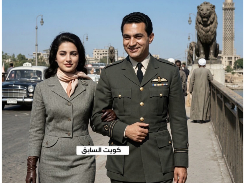 Jejak masa lalu: foto langka Hosni Mubarak dan tunangannya di Jembatan Qasr al-Nil Tahun 1950-an