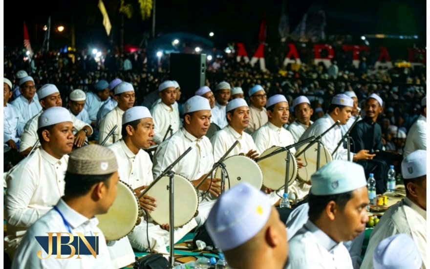 Ribuan jemaah padati Alun-Alun Ratu Zalecha Martapura dalam acara Banjar Bershalawat